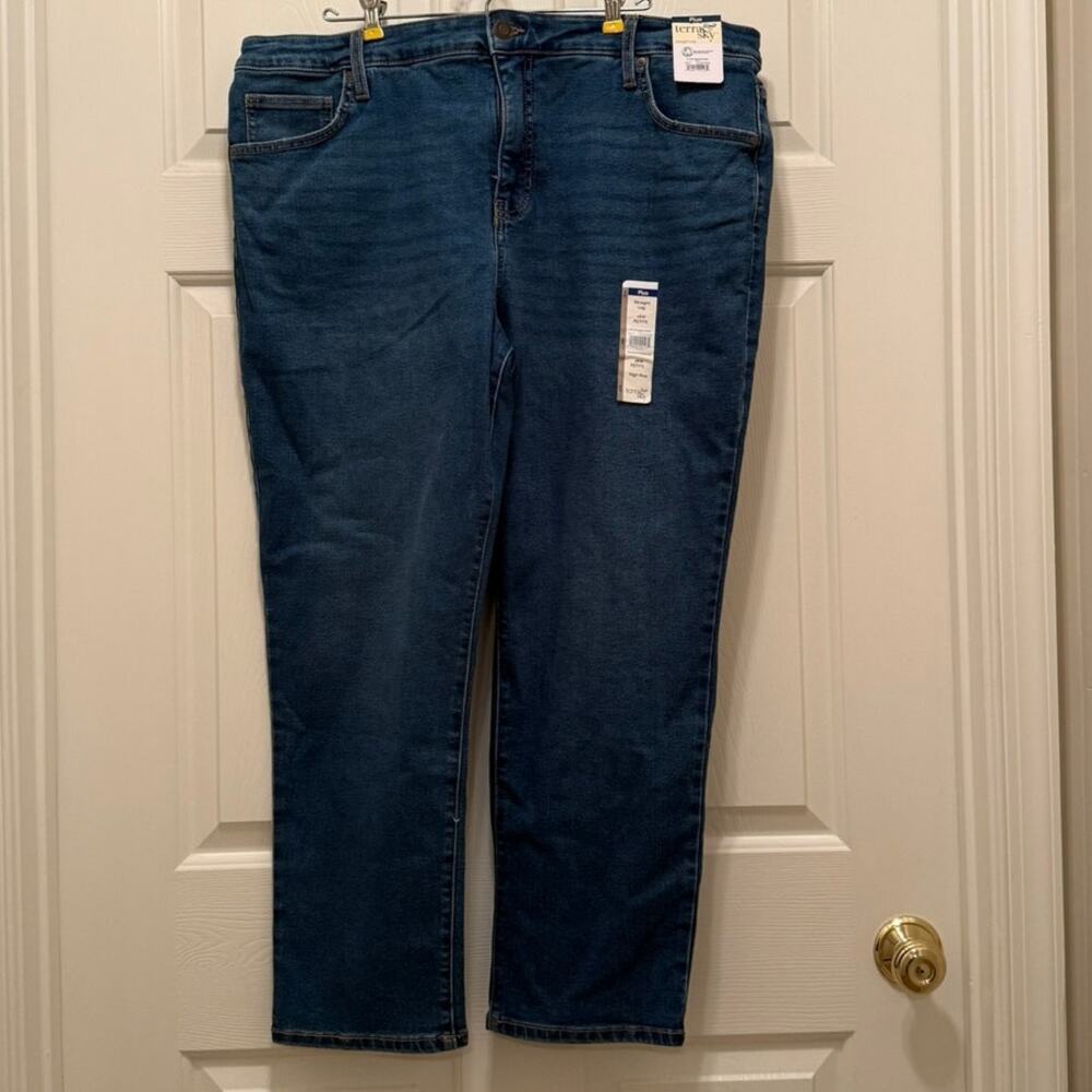 Terra & Sky Hi-Rise Straight Leg Jeans, Size 18P NWT